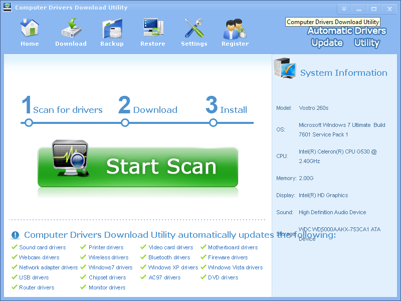 Computer Drivers Download Utility
