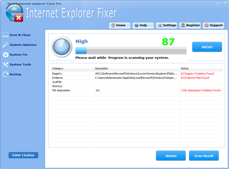 Click to view Smart Internet Explorer Fixer Pro 4.4.4 screenshot