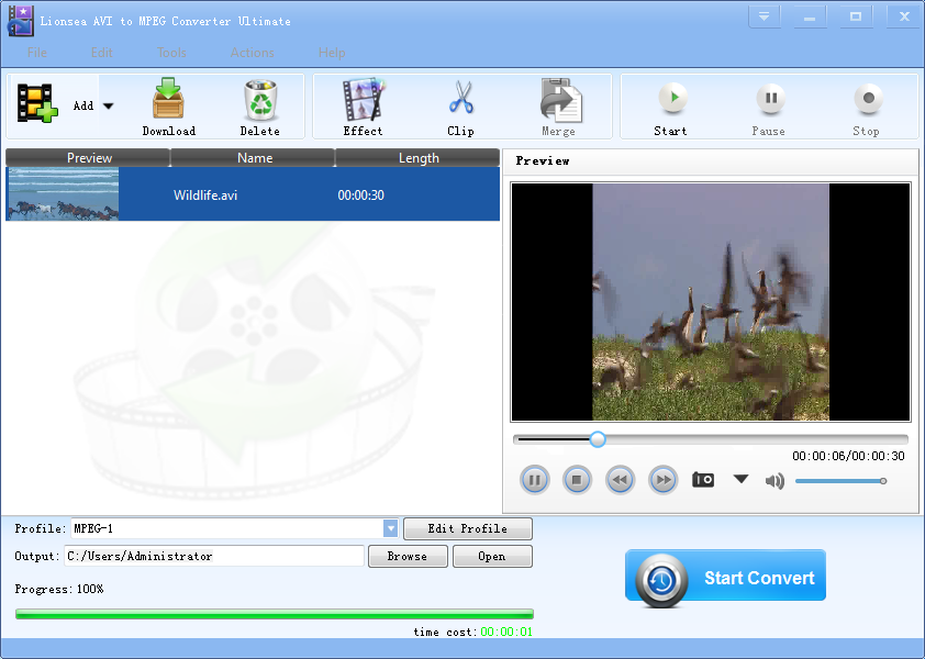 Windows 7 Lionsea AVI To MPEG Converter Ultimate 4.8.8 full