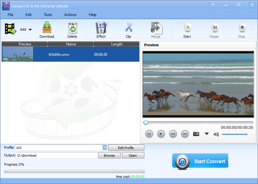 Lionsea DVD To AVI Converter Ultimate software