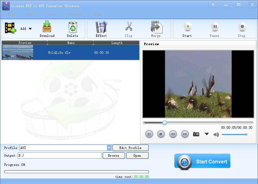 Windows 10 Lionsea FLV To AVI Converter Ultimate full