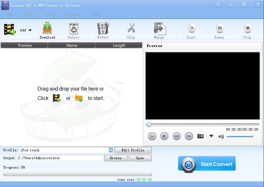 Lionsea FLV To MP4 Converter Ultimate screenshot Lionsea FLV To MP4 Converter Ultimate screenshot