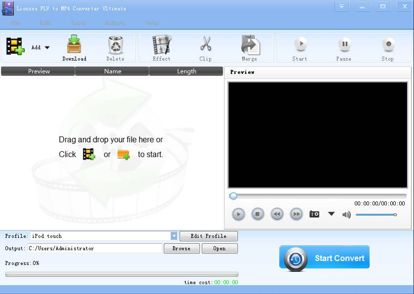 Lionsea FLV To MP4 Converter Ultimate screenshot