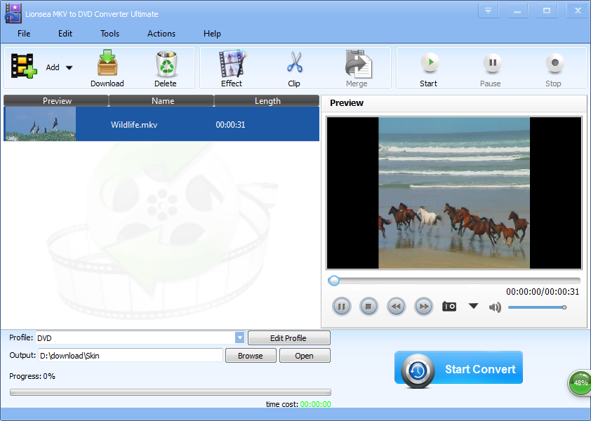 Lionsea MKV To DVD Converter Ultimate screenshot Lionsea MKV To DVD Converter Ultimate screenshot