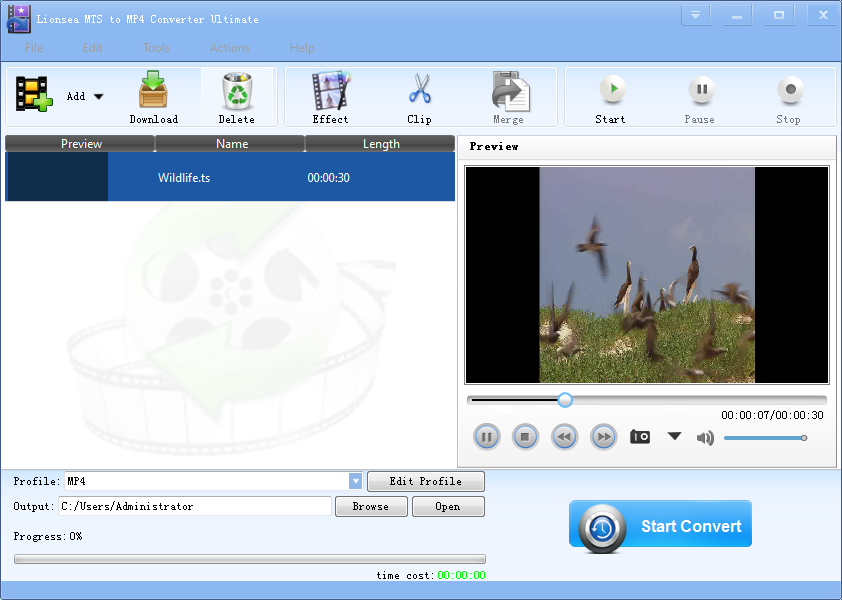 Windows 7 Lionsea MTS To MP4 Converter Ultimate 4.7.7 full