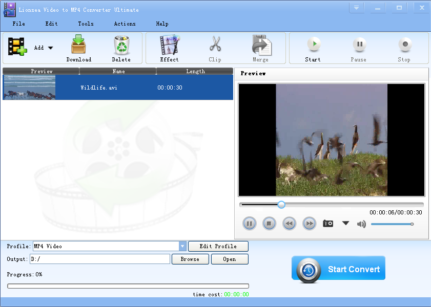 Lionsea Video To MP4 Converter Ultimate software