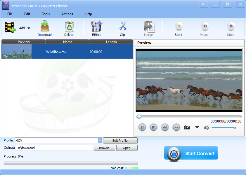 Windows 7 Lionsea WMV To MOV Converter Ultimate 4.5.8 full