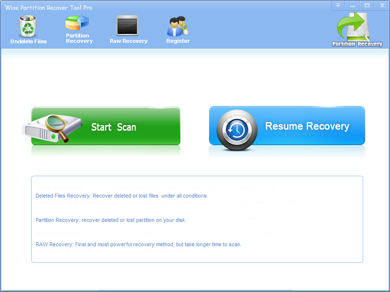 Windows 7 Wise Partition Recover Tool 2.6.0 full