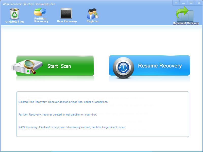 Wise Recover Deleted Documents screenshot Wise Recover Deleted Documents screenshot