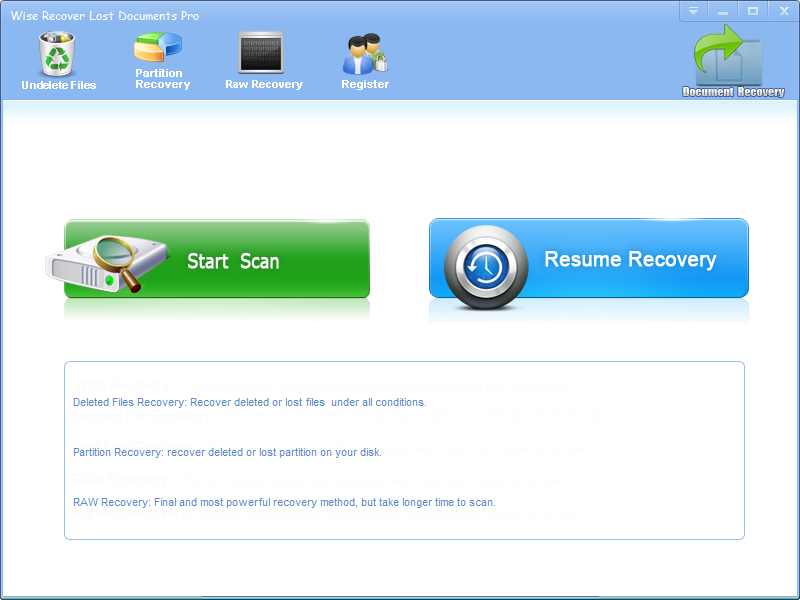 Wise Recover Lost Documents screenshot Wise Recover Lost Documents screenshot