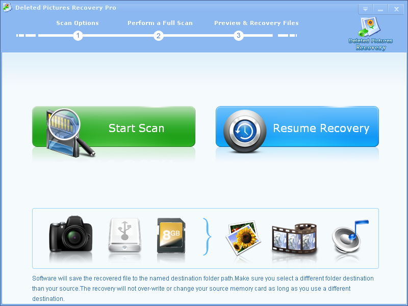 Click to view Deleted Pictures Recovery Pro 2.9.2 screenshot